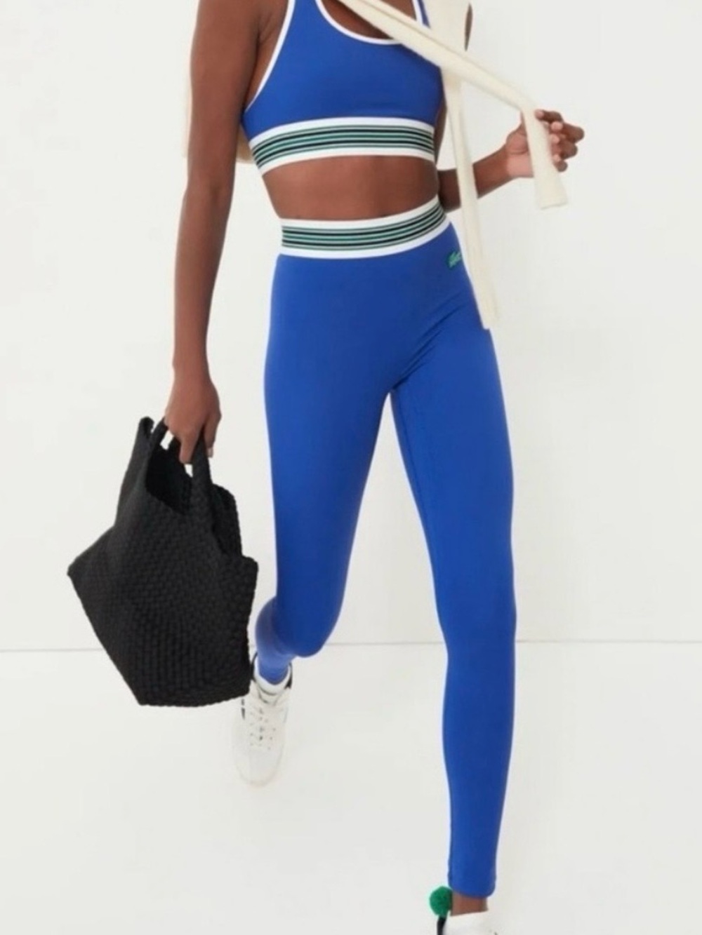 Lacoste x Bandier multi striped leggings size medium